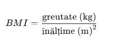 Calculator Indice Masa Corporala